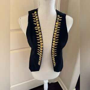 LaRok Black Vest with Gold Accents